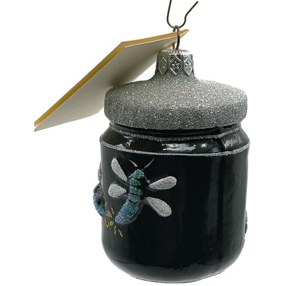 Patricia Breen Firefly Jar Black Bugs Silver Rim Spring Christmas Tree Ornament - Picture 5 of 10